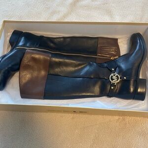 Black and Brown Michael Kors Riding Boots